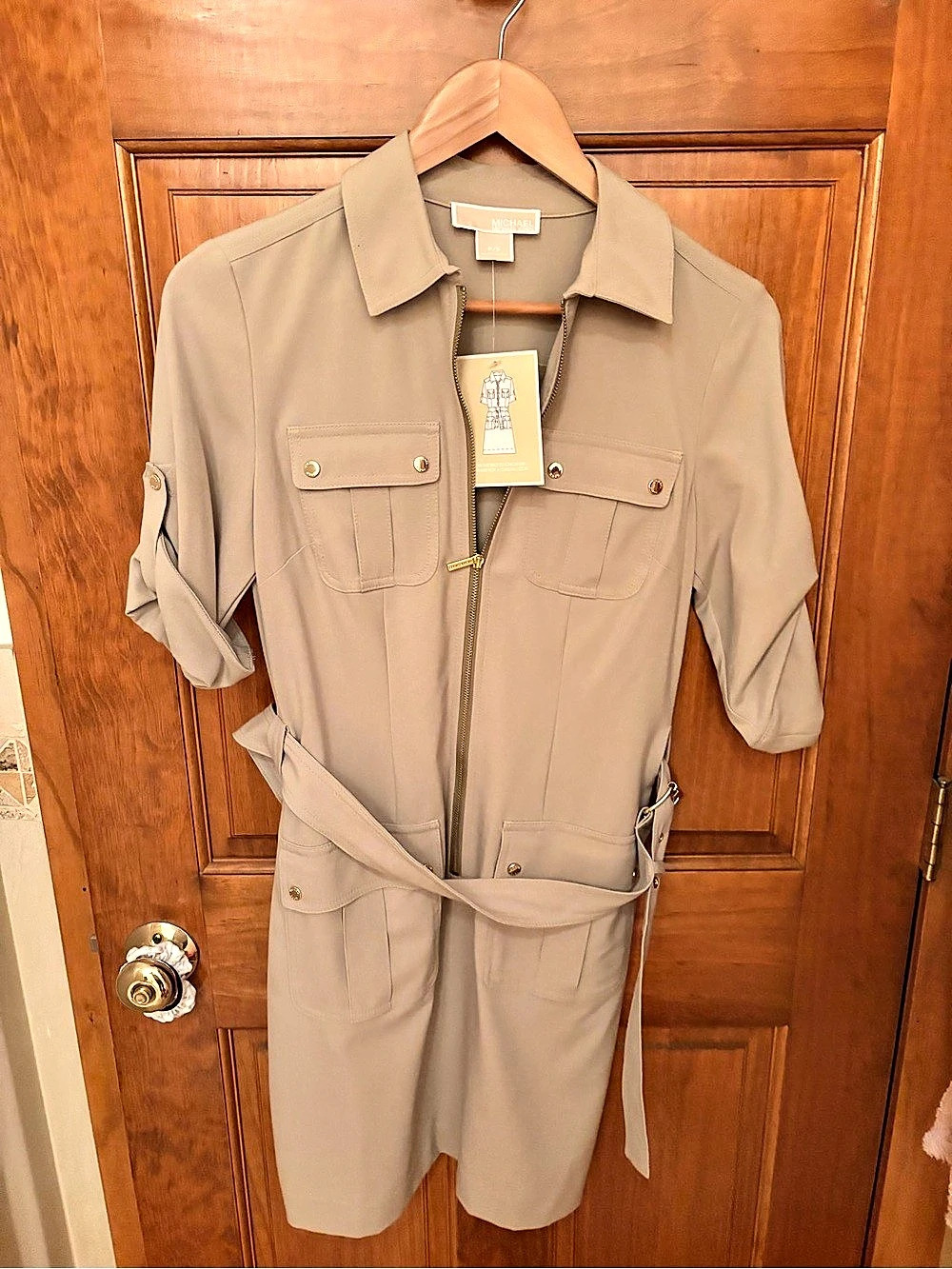 Michael Kors Utility Dress in Beige-   Size Petite/Small NWT